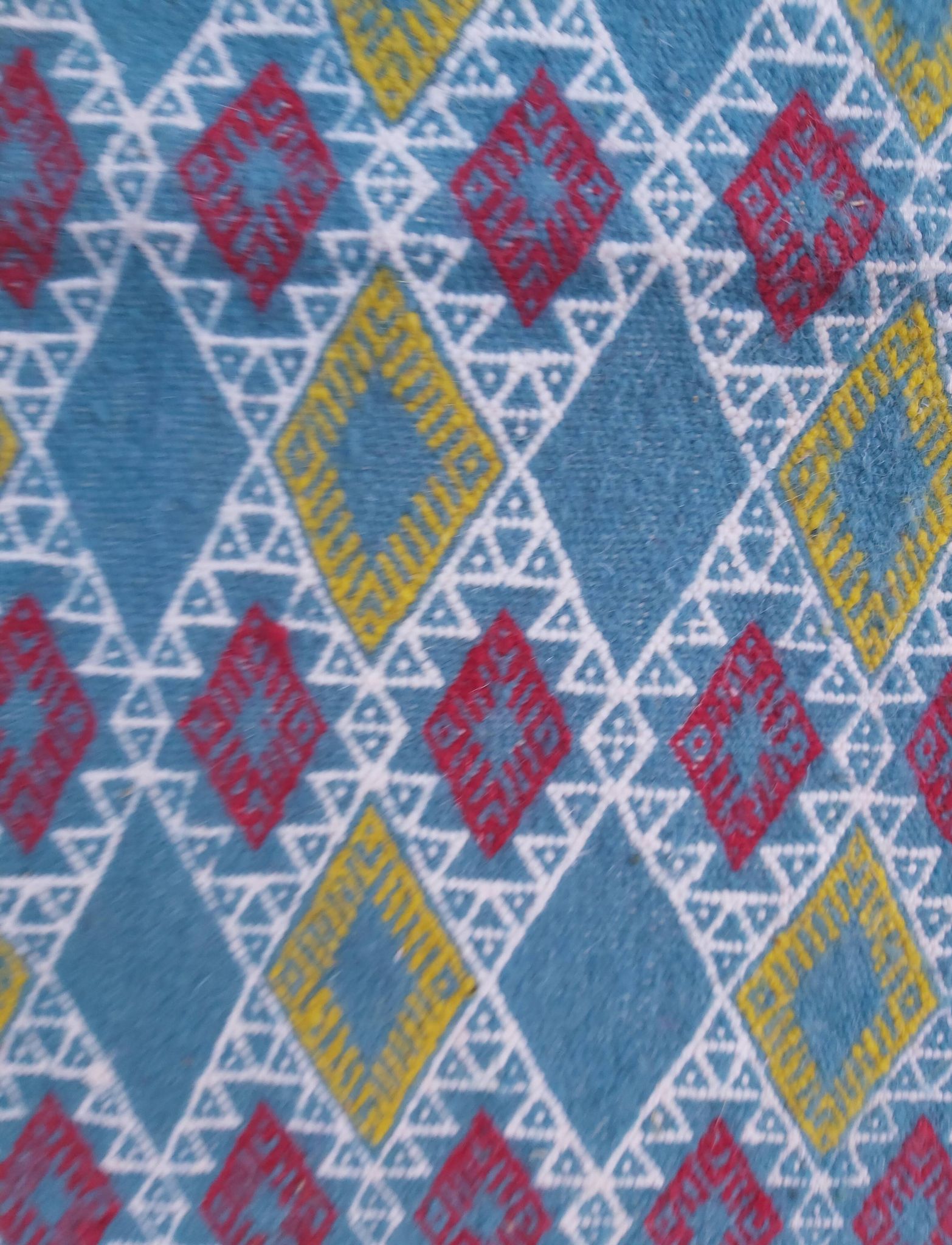 Tapis couloir bleu fait main traditionnel