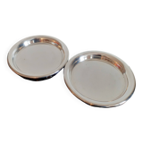 Christofle cc (before 1935) / set of 2 silver metal bottle coasters