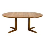 Danish Round Teak Dining Table with Extensions, 1970s