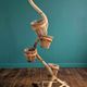 Vintage Cobra Snake Plant Stand in Bamboo and Rattan