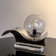 Pair of metal and blown glass wall lights, Italy 1970s, in excellent condition.