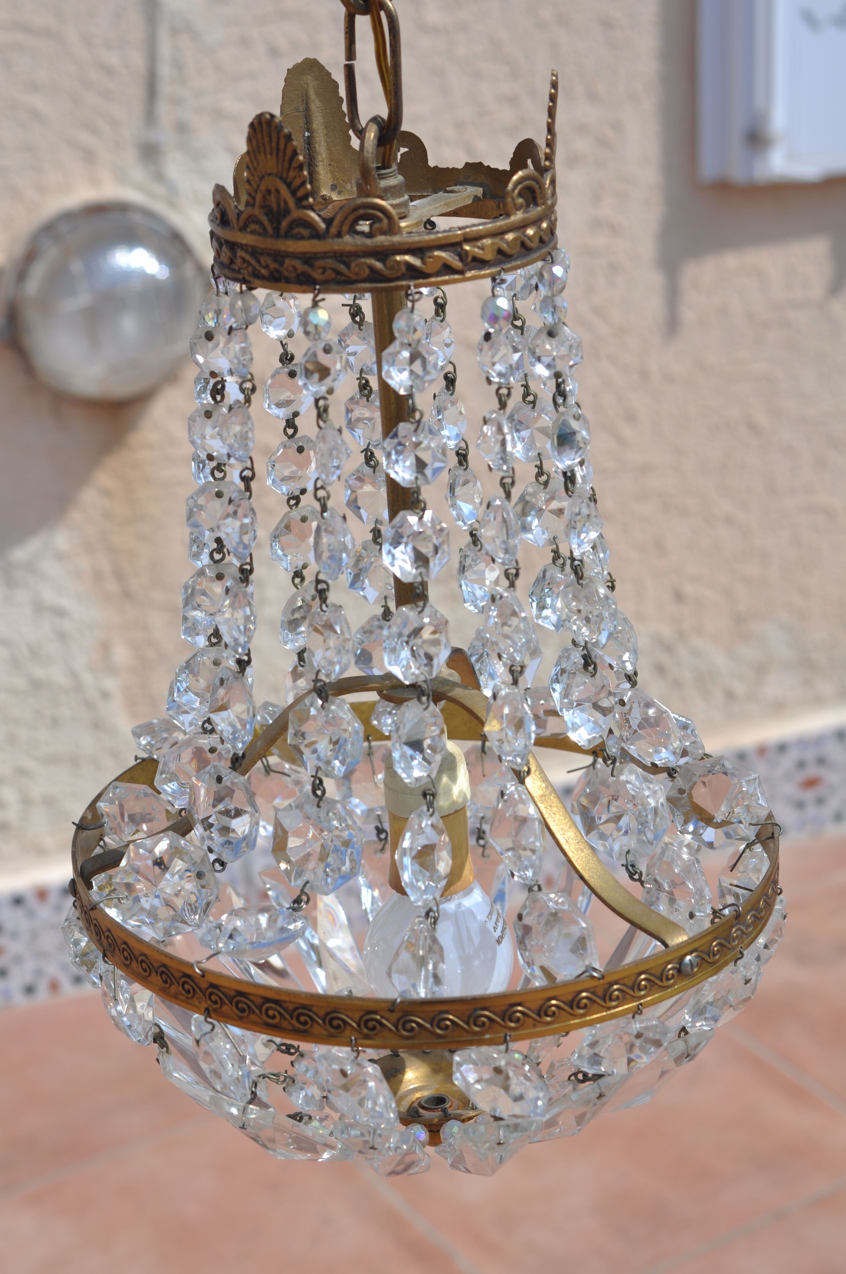 Bronze montgolfiere chandelier with tassels