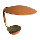 Lampe cuir et laiton 70's