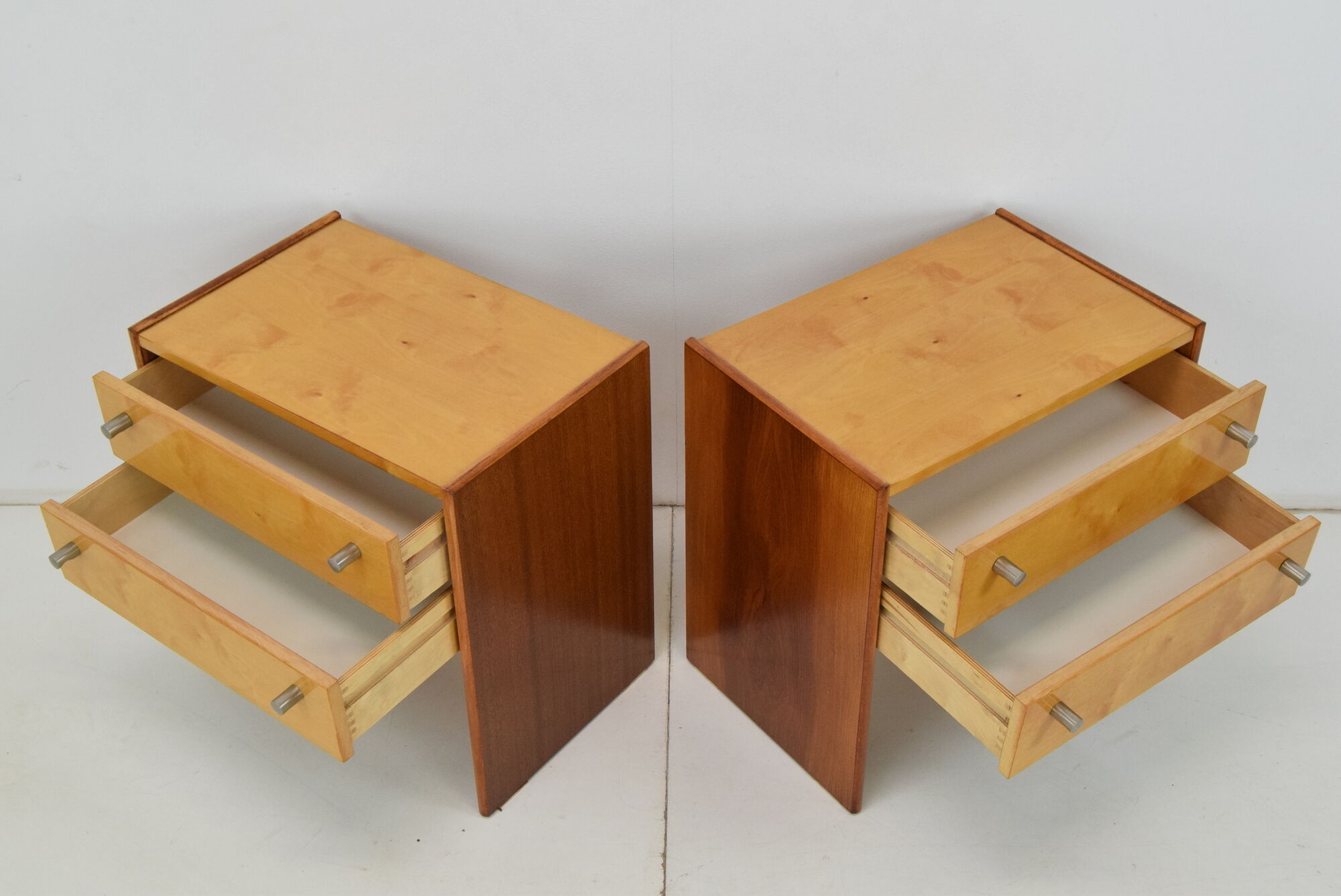 Pair of mid-century Bedside Tables,Bucovice,1970