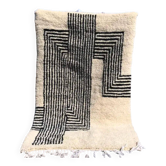 Tapis en laine marocaine noir et blanc