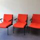 Chaise longue 'Oase' rouge avec accoudoirs de Wim Rietveld pour Ahrend de Cirkel, 3 disponibles