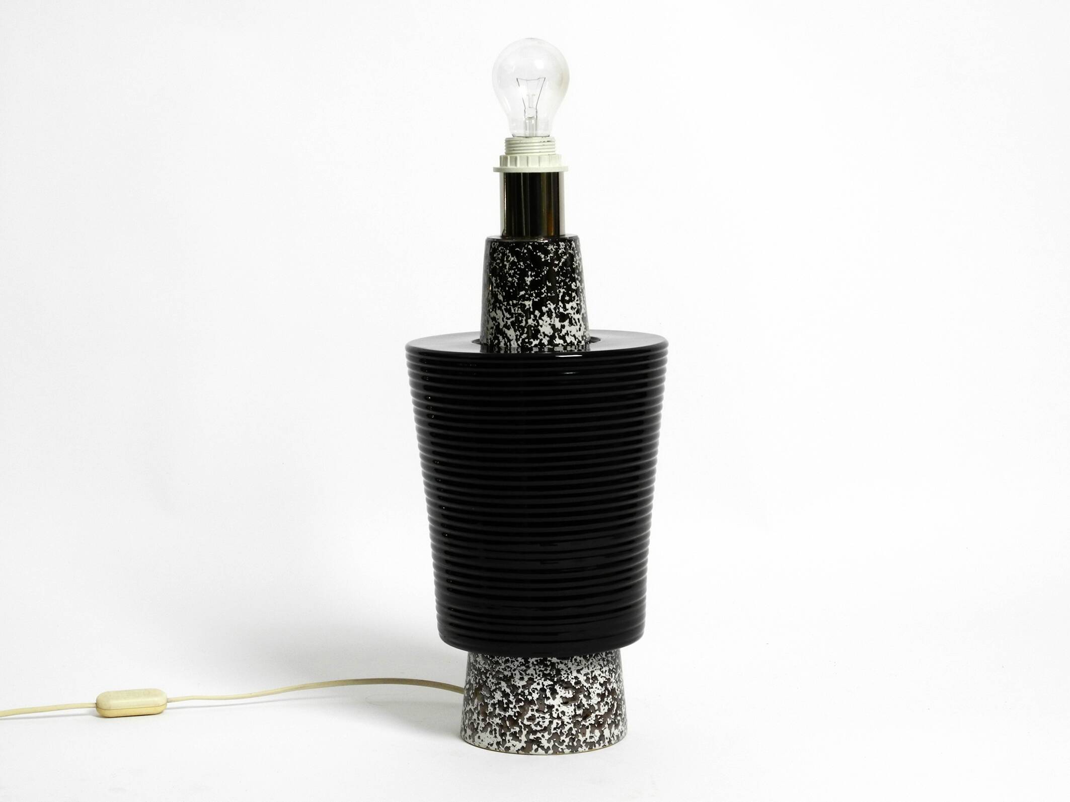 Beautiful, large Italian 1980s ceramic table lamp without a shade from IL P