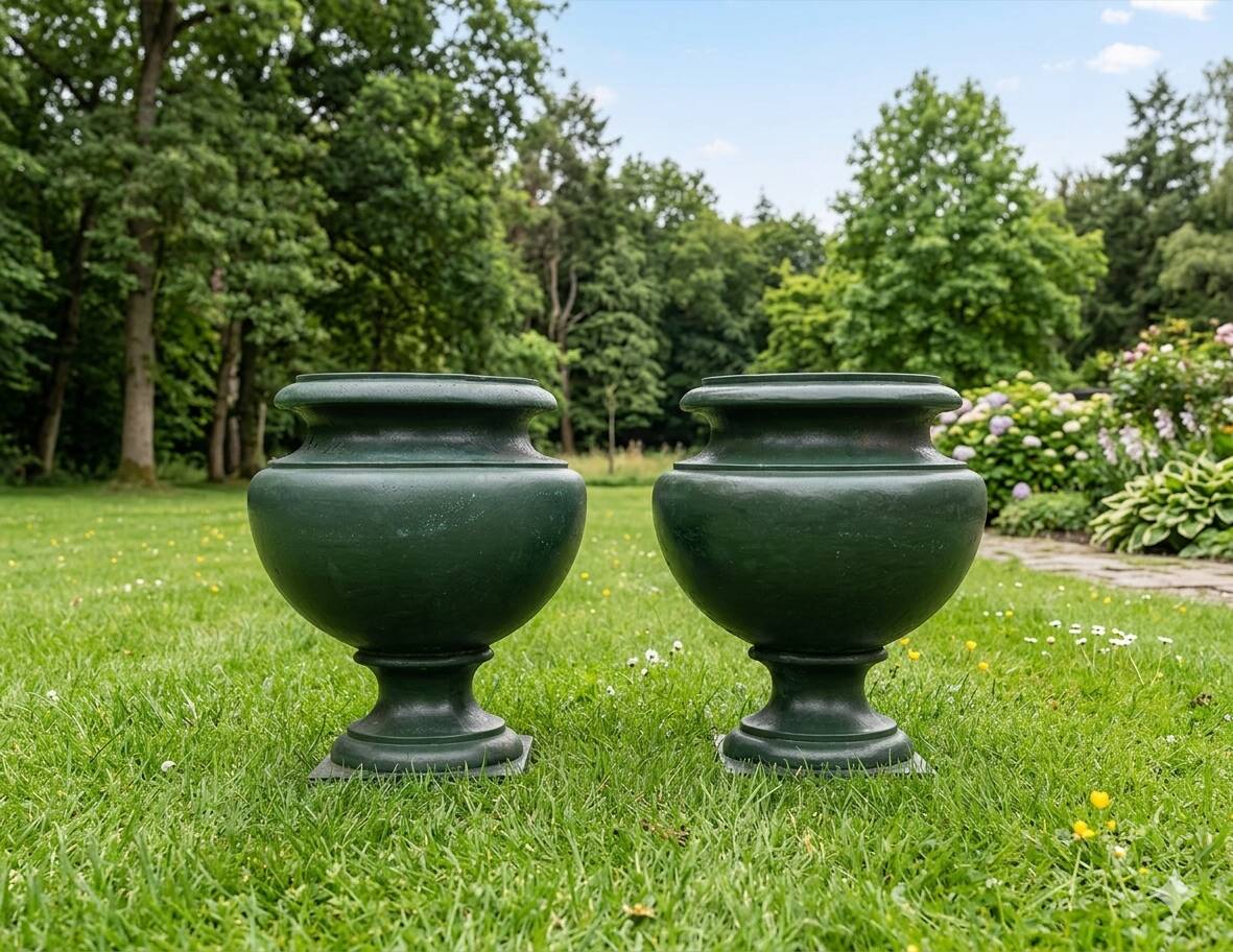 Paire de vases medicis en fonte du XIXème