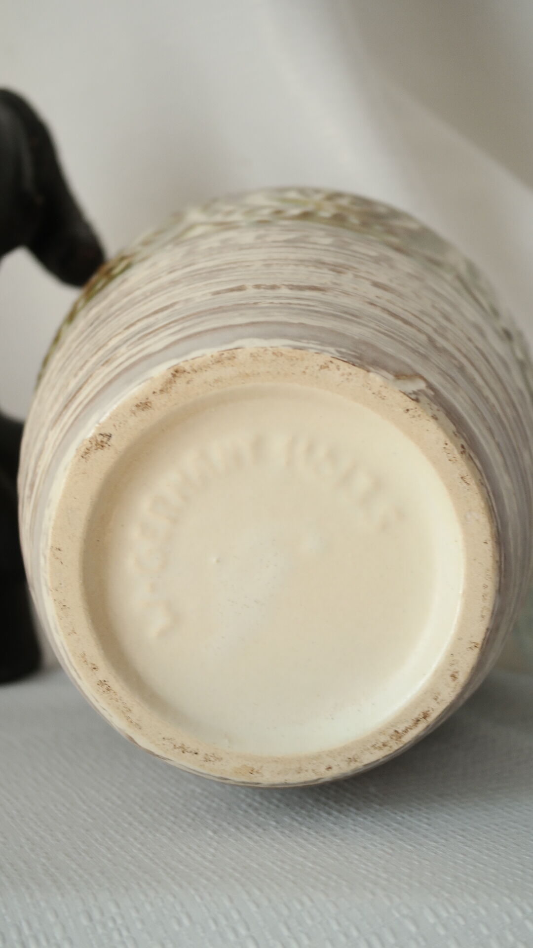 Low relief ceramic vase West Germany 1950