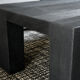 Table basse chêne massif finition bois brûlé — shou-sugi-ban