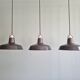 Set of 3 industrial pendant lights in anthracite enameled sheet metal