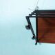 Portemanteau vintage en teck et métal noir, style milieu du siècle