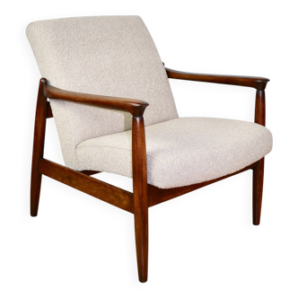 GFM-64 armchair, design by Edmund Homa from the 70s, beige boucle - 2 pieces available
