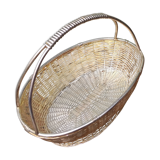 Vintage basket in silver metal