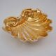 Fabbrica Ferniani Faenza plateau de poche 36,5 cm coquille en majolique, doré, 1800