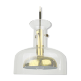 Glass and brass pendant lamp by Anders Pehrson for Atelje Lyktan, Sweden 1960