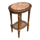 Oval Louis XVI gueridon carved in solid cherry wood with pink marble.
