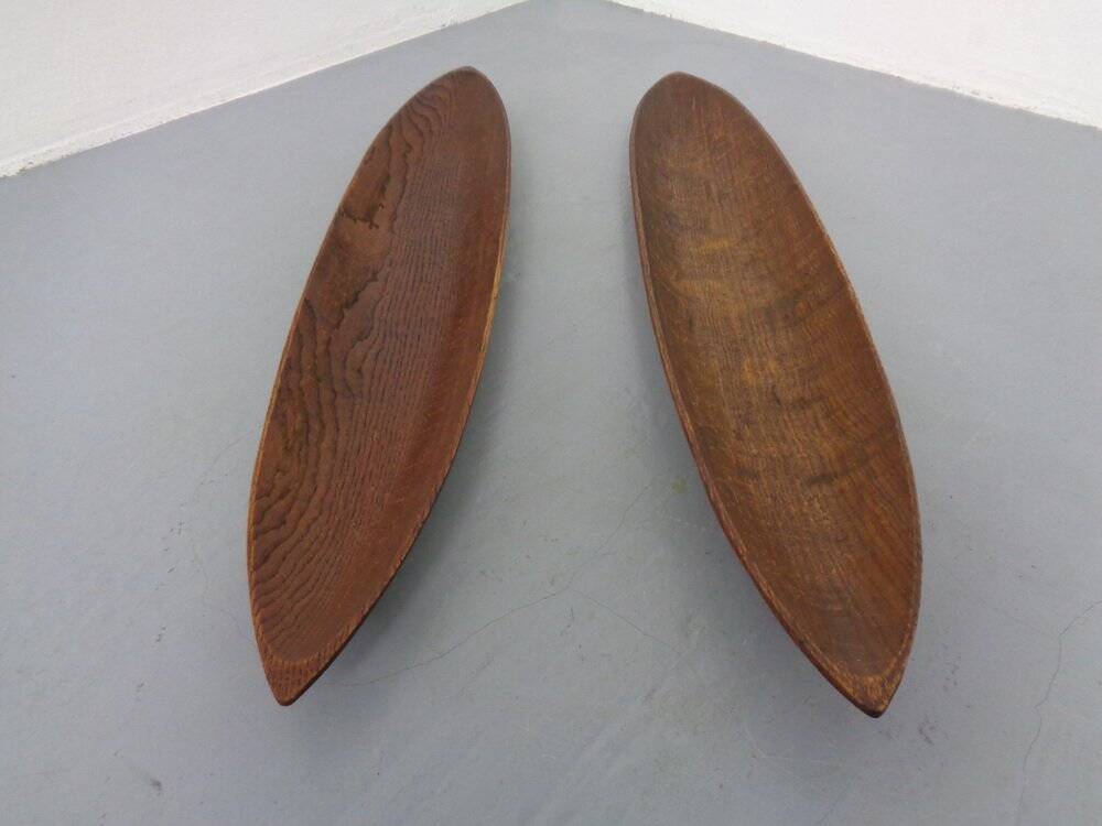 Large Italian Wooden Bowls by Fulgenzi, 1960s, Set of 2