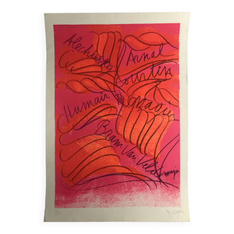 Messenger alechinsky arnal van velde, c 1980. lithograph signed in pencil