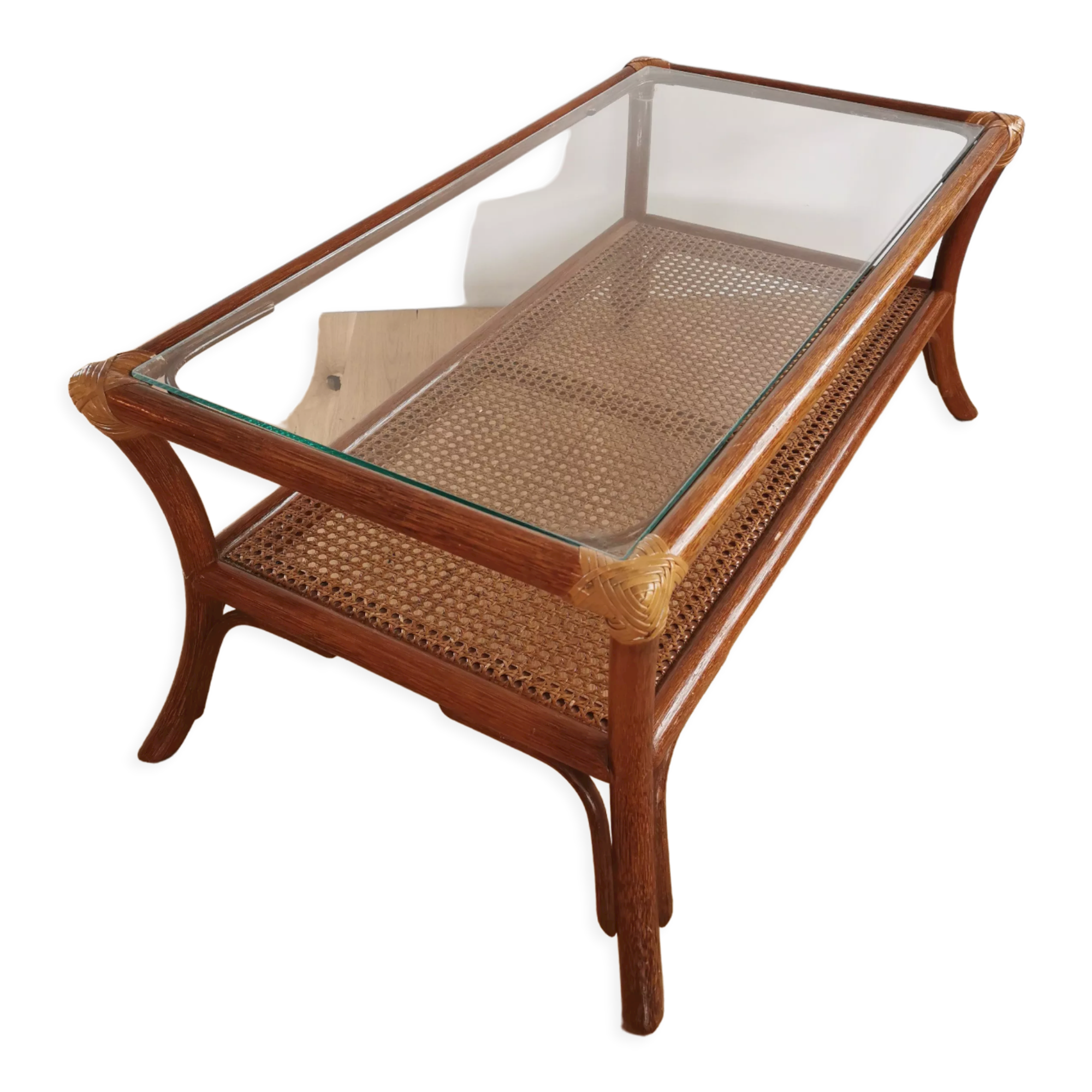 Vintage canning coffee table glass tray