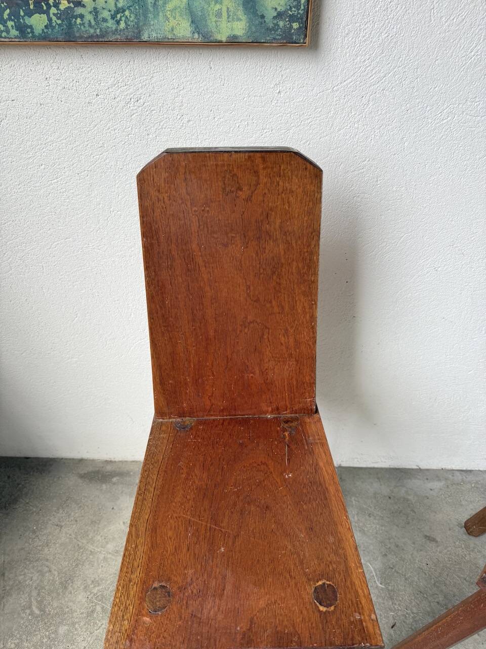 Paire de chaises brutaliste en chêne 1950