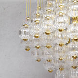 Venini mid century italian flushmount murano glass bubbles and brass chandelier