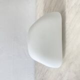 Square wall light ceiling light 20 cm matt white glass 1960 1970