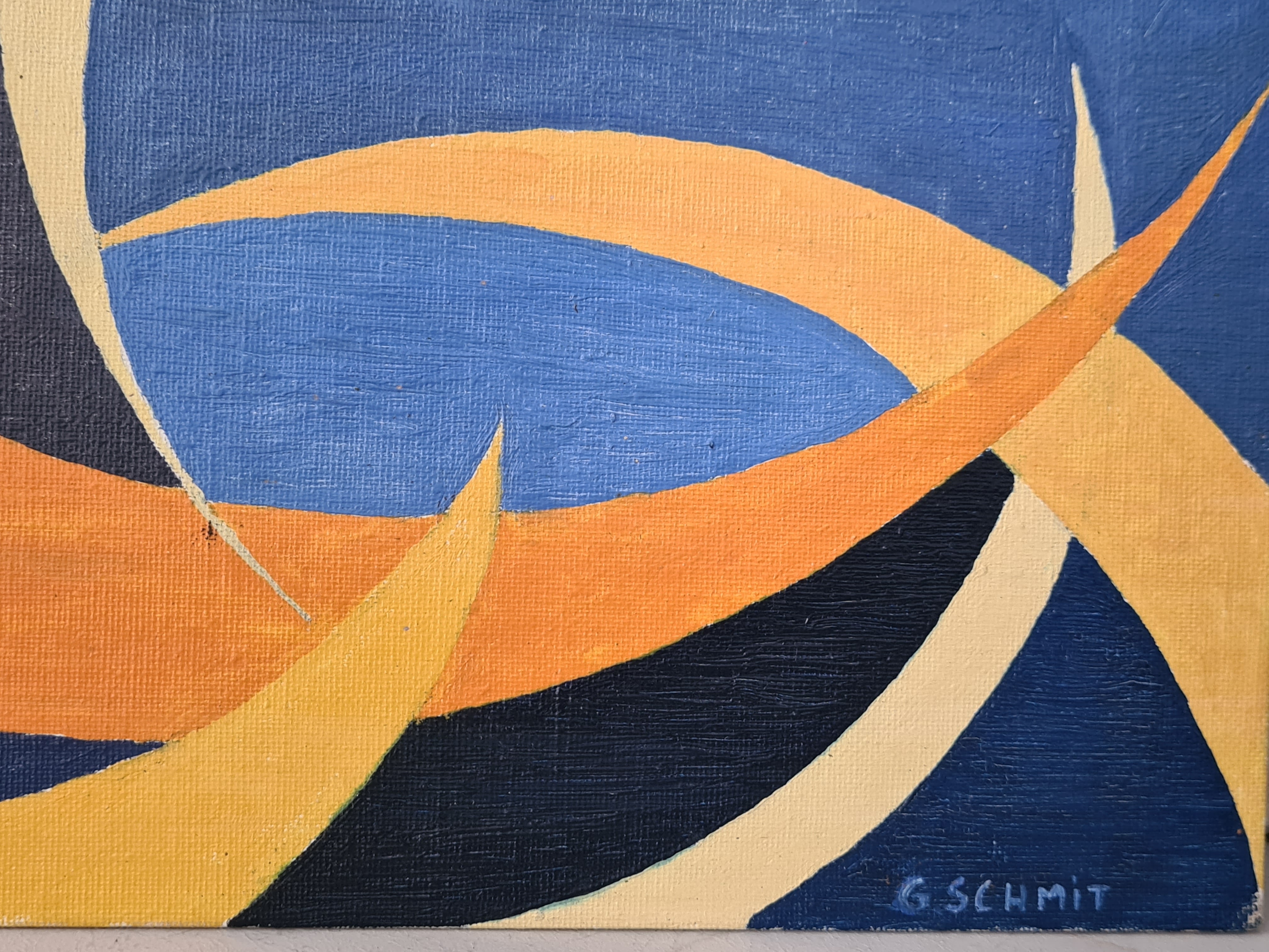 Painting op-art, acrylic on cardboard