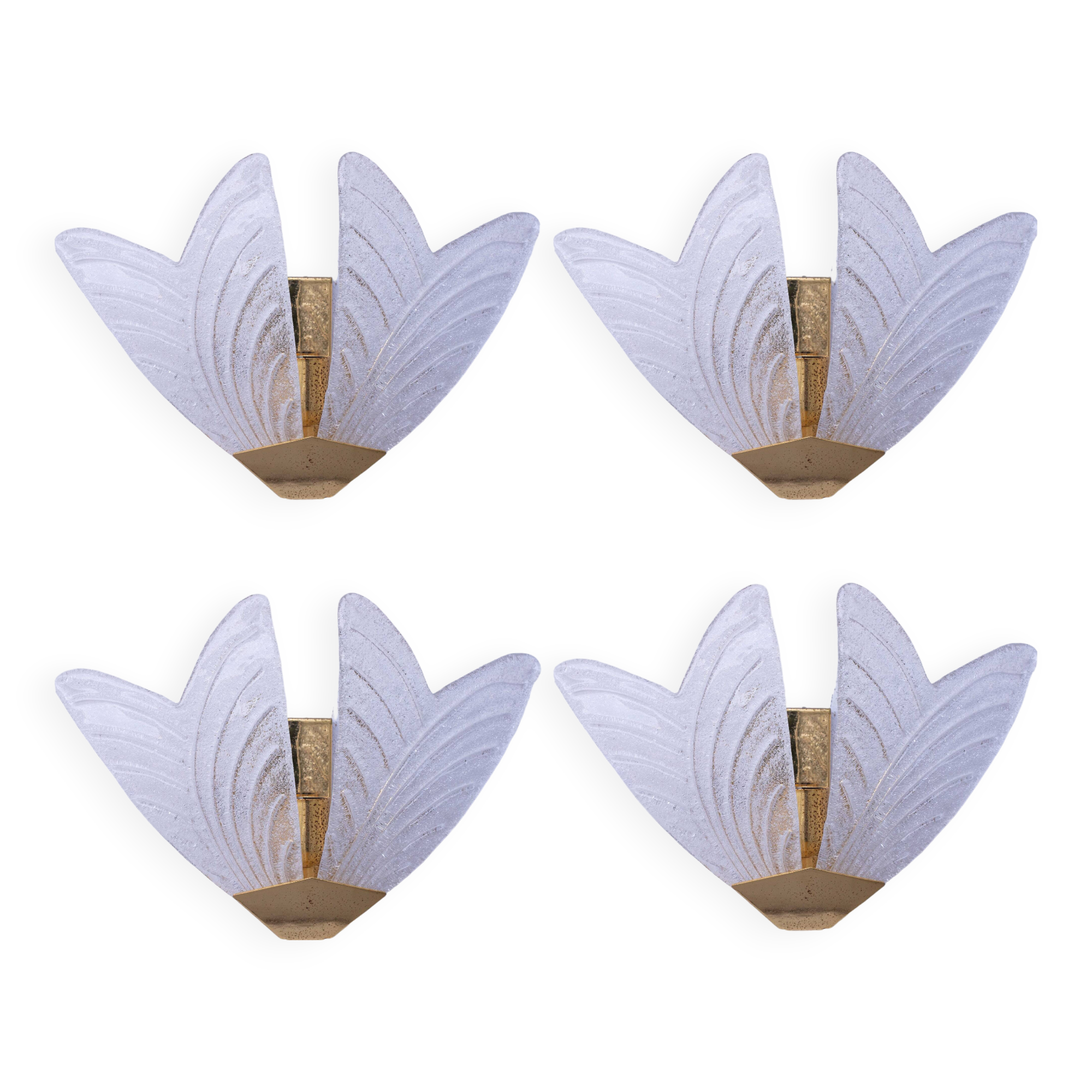 Set of 4 Sorrento, Italian Murano Glass Wall Light, 1970s