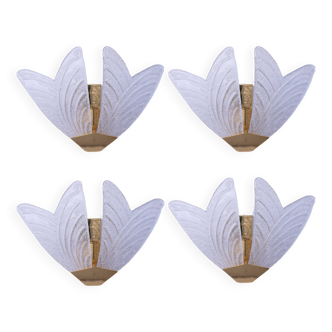 Set of 4 Sorrento, Italian Murano Glass Wall Light, 1970s