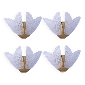 Set of 4 Sorrento, Italian Murano Glass Wall Light, 1970s