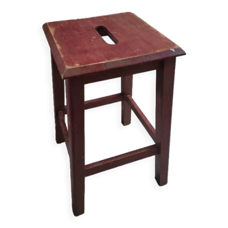Patinated solid wood stool