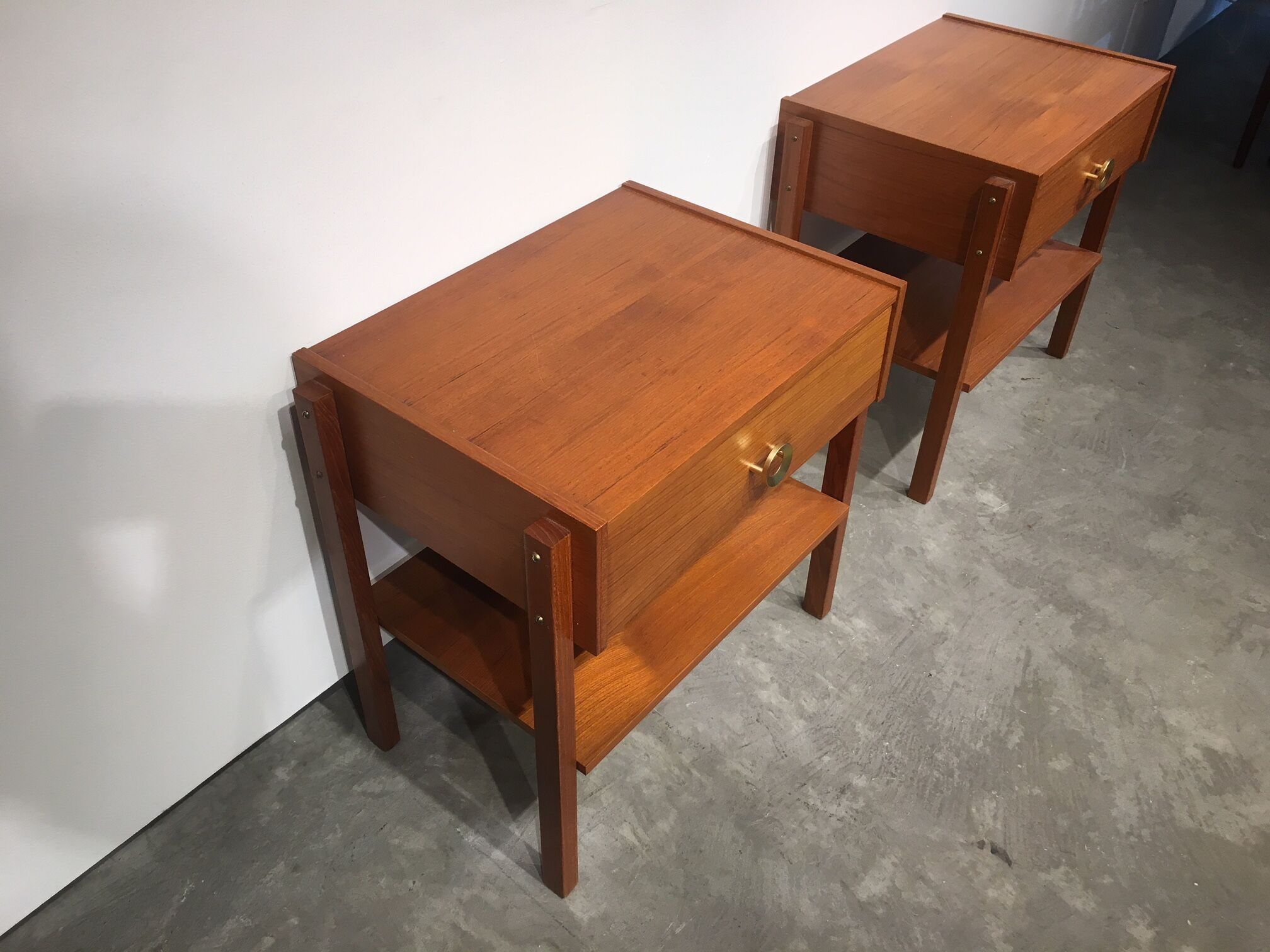 Teak bedside tables circa 1960