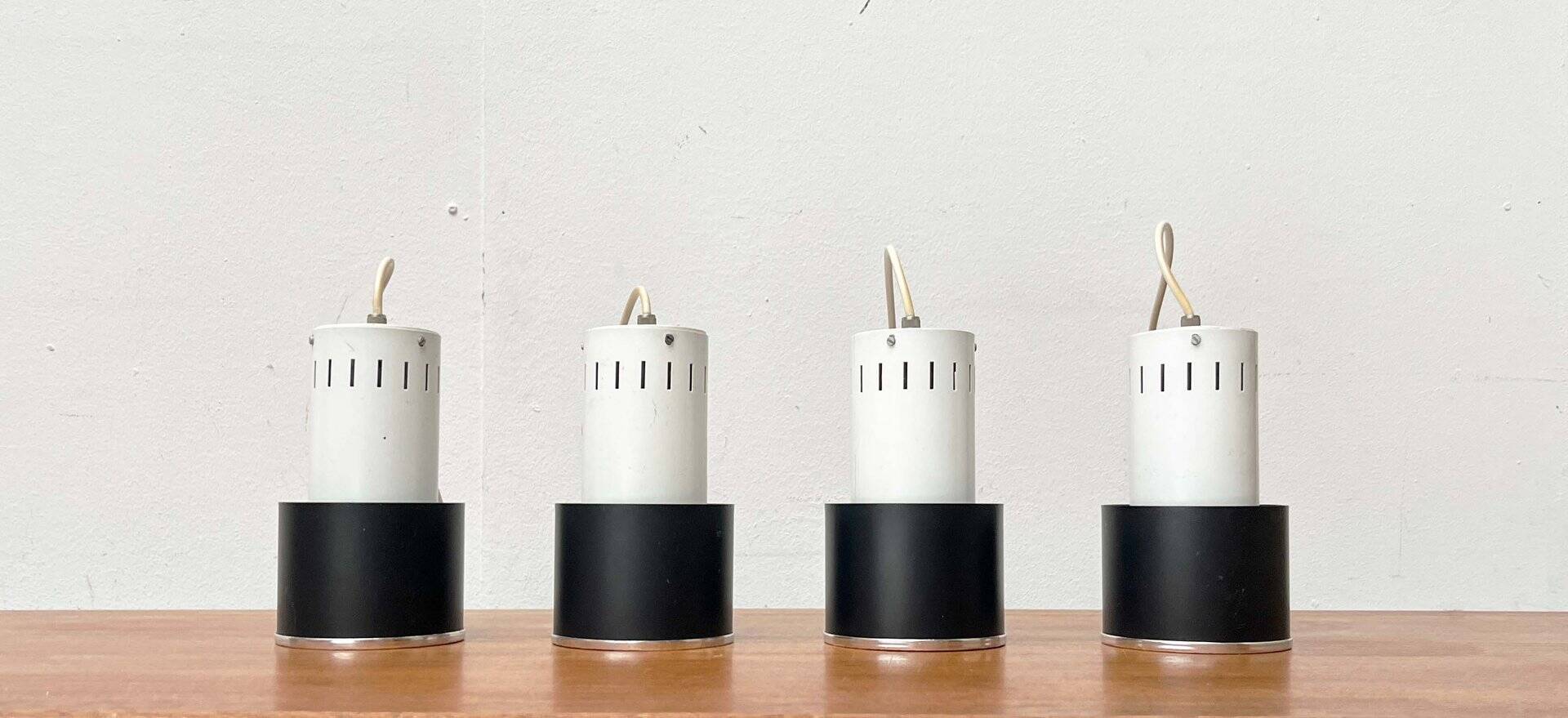 Mid-century minimalist Dutch suspensions attributed to Louis Kalff for Philips, 1950s, set of 4.