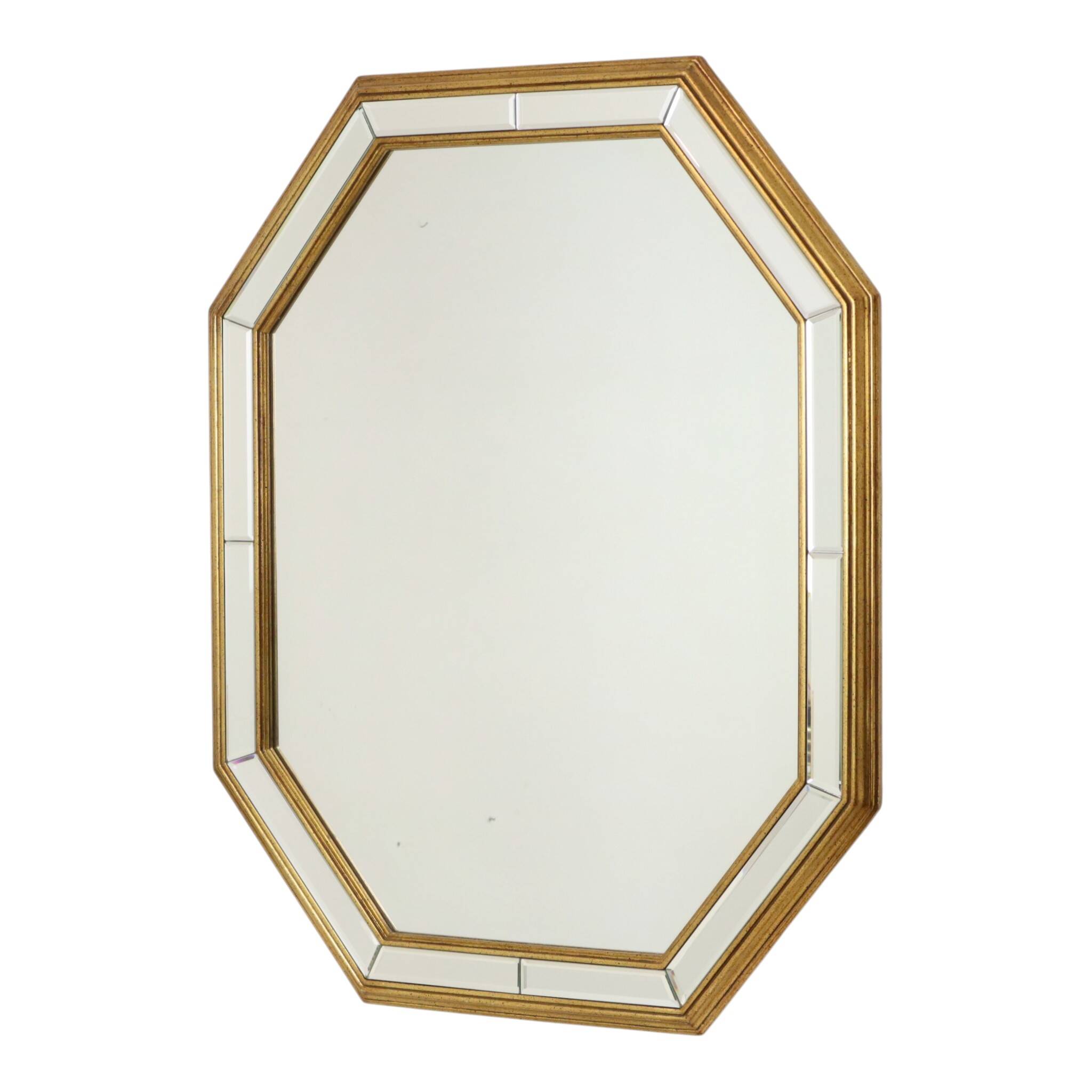 Grand miroir octogonal Deknudt, style Hollywood Regency
