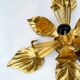 Vintage gold leaf metal flower wall light Florentine wall sconce