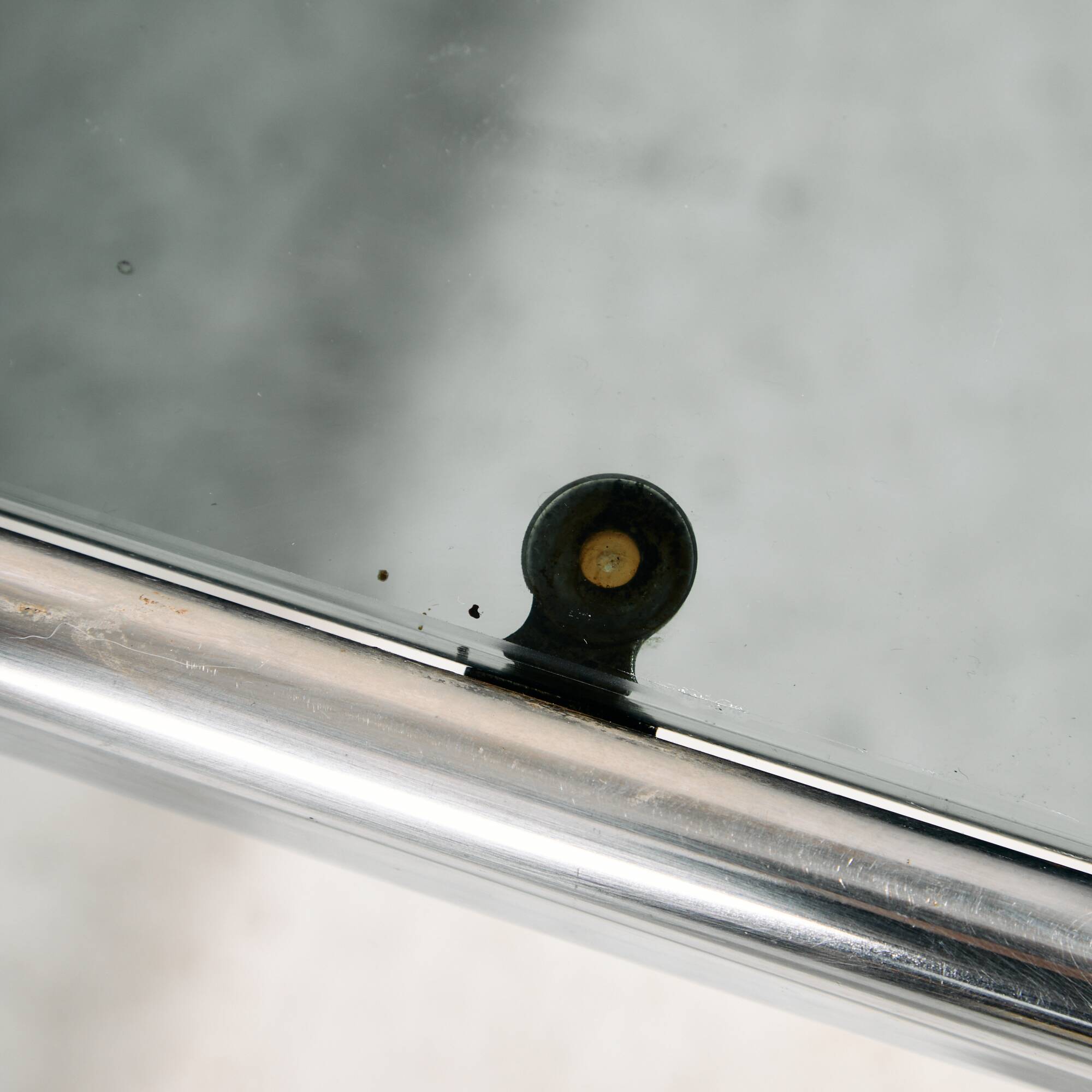 Italian chrome and leather dining set by Gastone Rinaldi, set of 7.