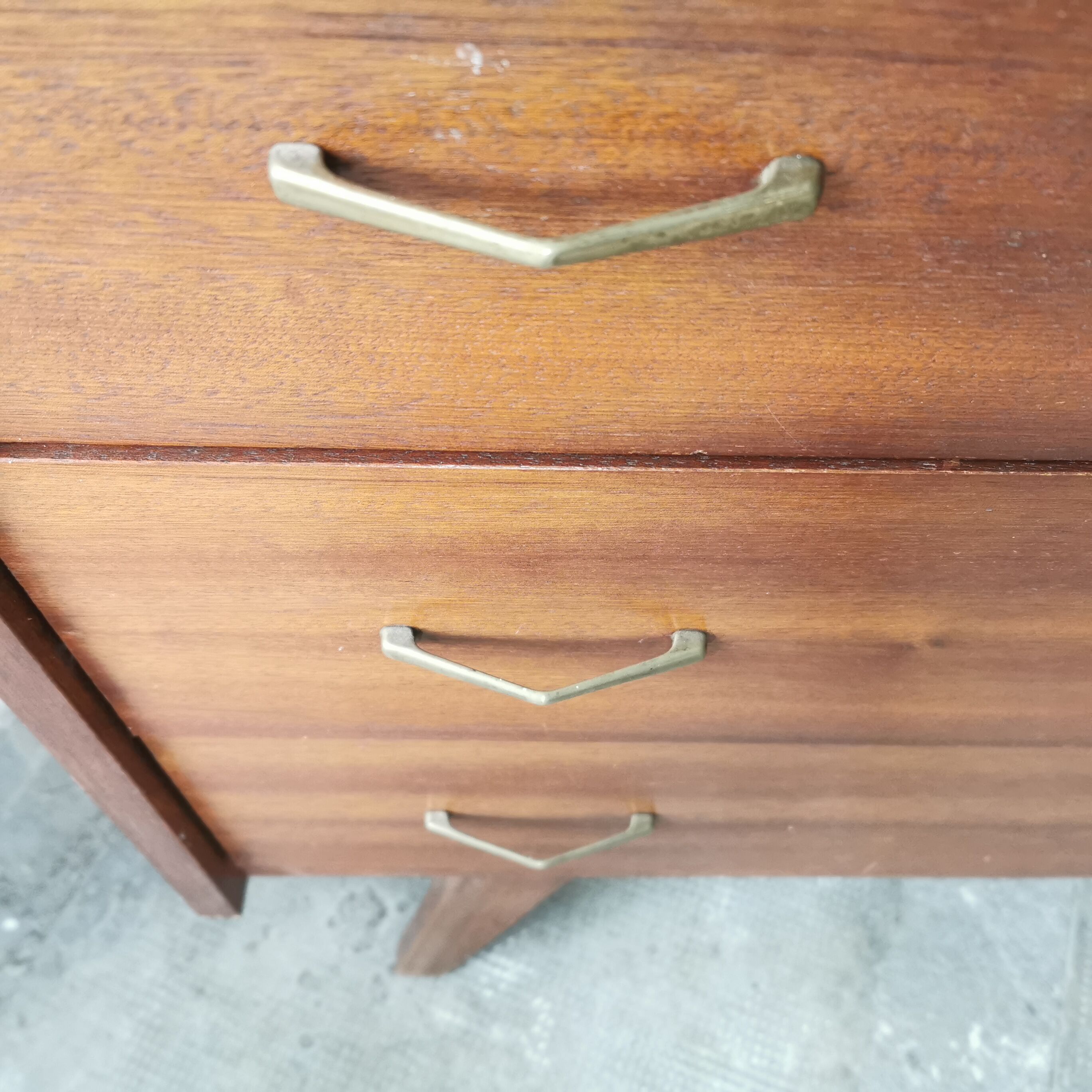 Vintage compass foot chest of drawers
