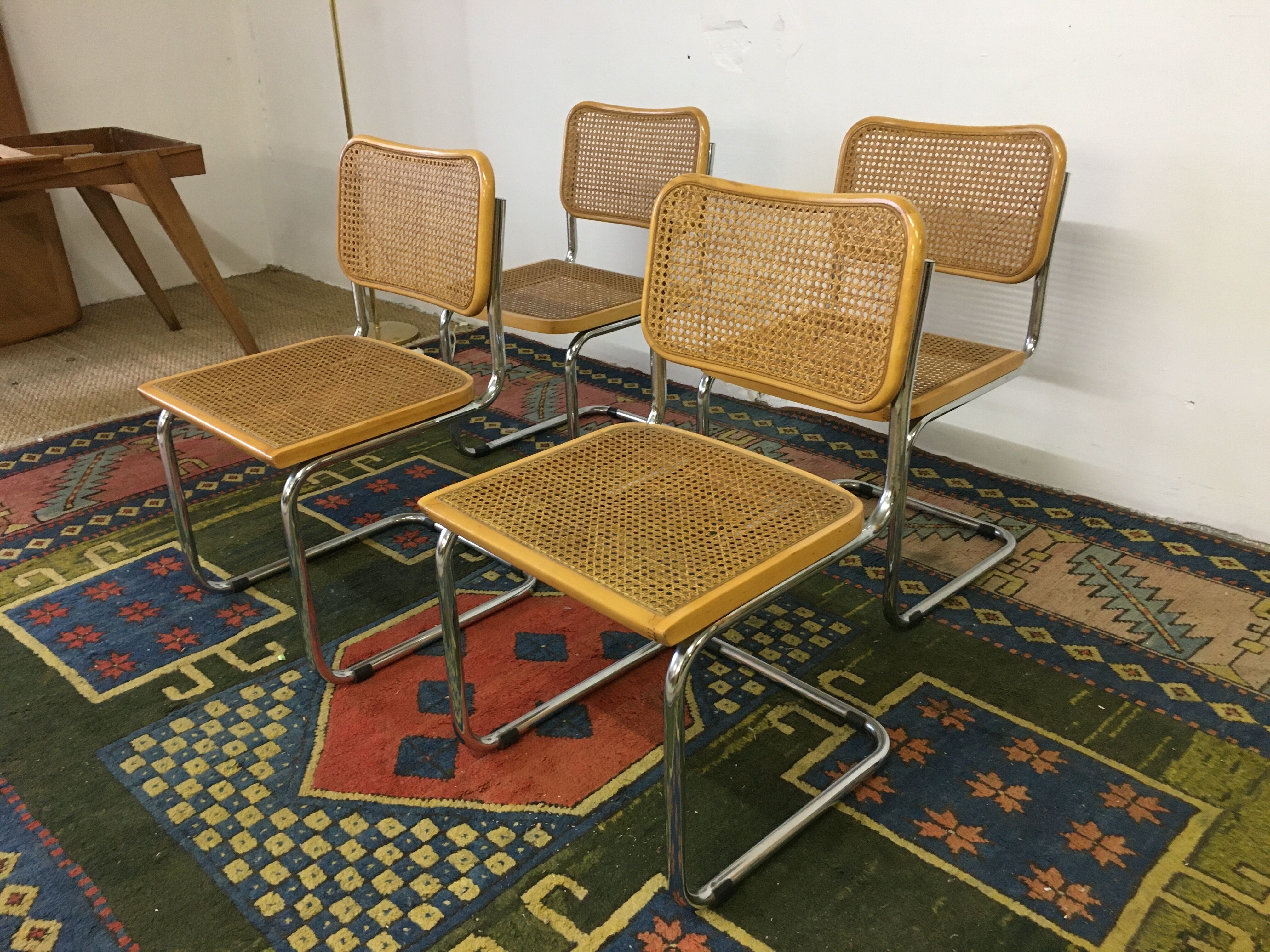 Lot de 4 chaises Cesca B32 de Marcel Breuer