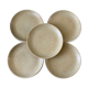 lot of 5 flat stoneware plates Made in France 70s