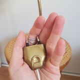 Golden hinged desk lamp