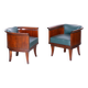 Czech Art Deco Armchairs in Oak by F. and H. Gessner, 1920s, Set of 2