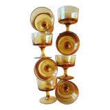 Set of 8 vintage orange glass ice cream cups.