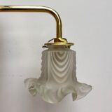 Gold bent applique vintage glass tulip