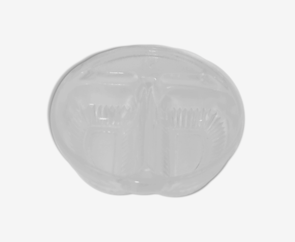 Salière poivrière en verre moulé
