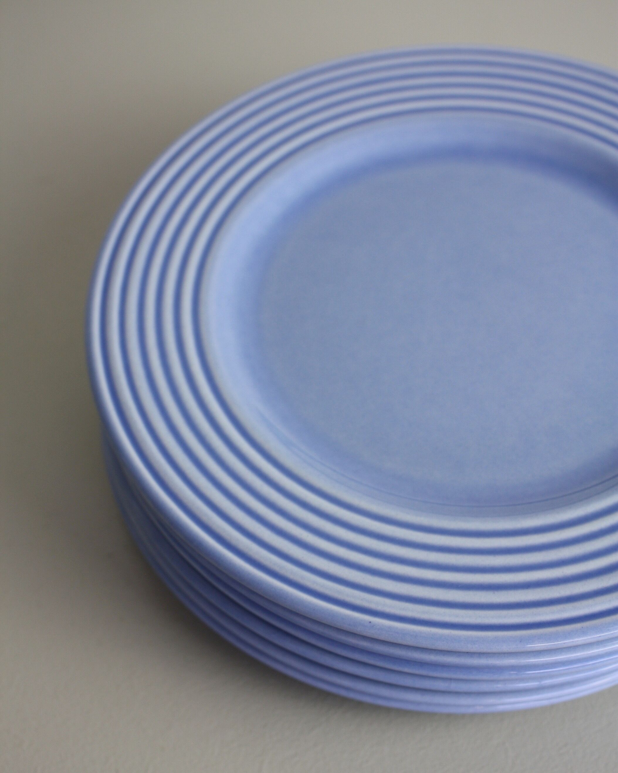 Set of 6 blue ceramic plates