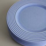Set of 6 blue ceramic plates