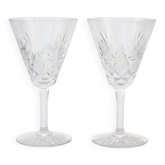 Two elegant crystal wine glasses