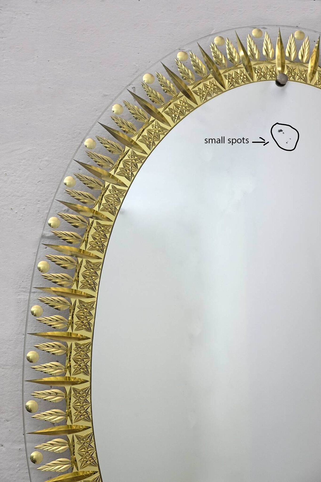 Cristal Art Mid-Century Modern Italian Ground and Gilded Mirror, 1960s