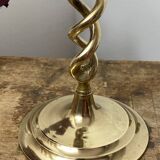 Twisted brass candle holder